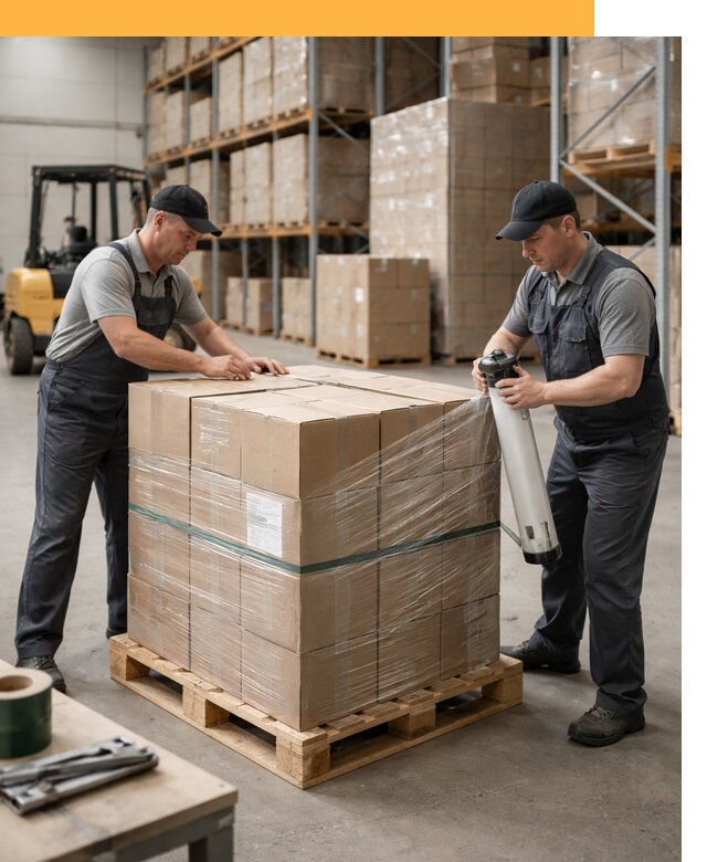 Упаковка и паллетирование грузов от 3619 руб: защита и крепление