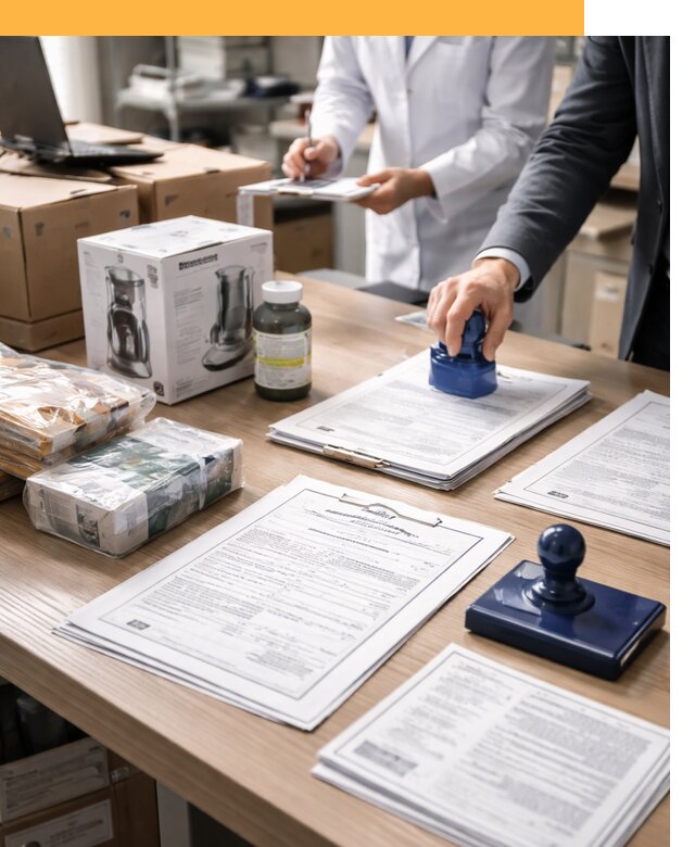 Сертификация импортных товаров от 12408 с таможенным сопровождением